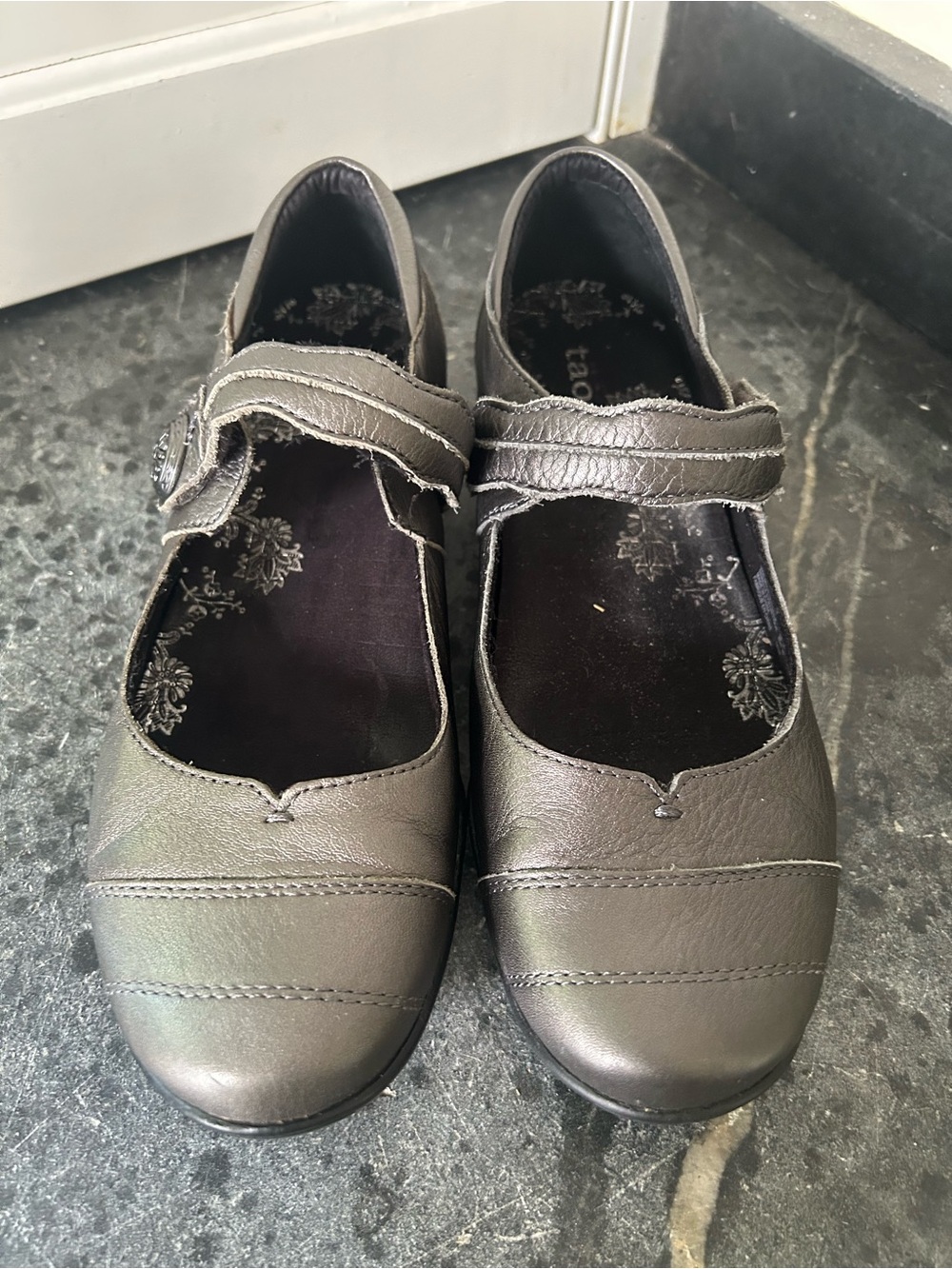 Taos Applause Pewter Mary Jane Flats with Strap